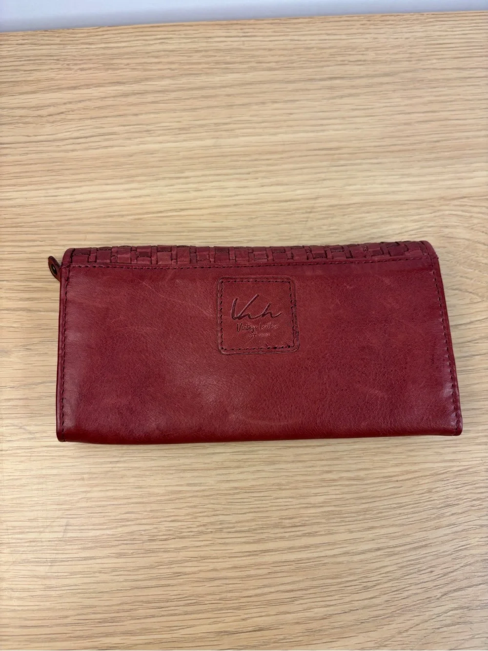 Vilenca‎ Holland Rich Red Basket Woven Leather Wallet “Vintage Leather” Collect.